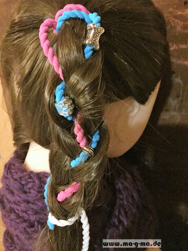 TrisTras SET: 5 x Haar-/Armband + 1 x Haar-/Armband mit 3 St. Beads