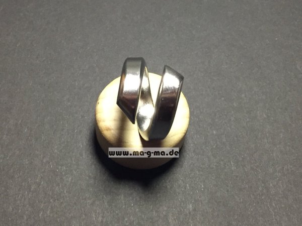 Designer - Ring geschwungen aus Edelstahl, 6 mm, Modell Seebuck