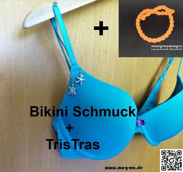 Seestern und Schildkröten Anhänger aus Edelstahl für Bikini, Tankini oder Badeanzug+ TisTras Band